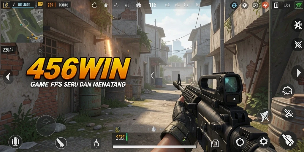Tampilan gameplay seru dalam 456WIN dengan aksi tembak-menembak.