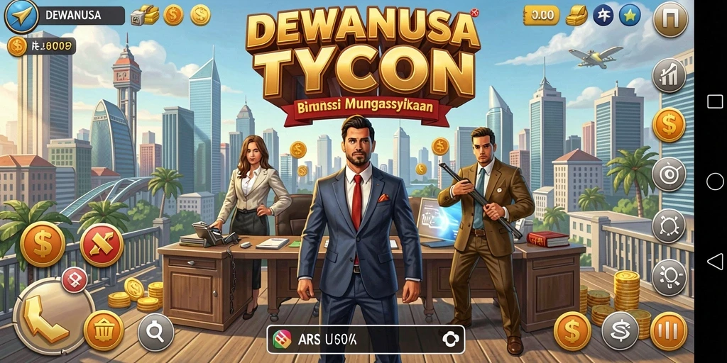 Gameplay menarik dari DEWANUSA menantang strategi bisnis Anda.