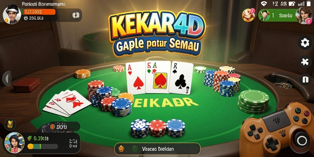 Screenshot gameplay KEKAR4D menampilkan suasana seru bermain Gaple.