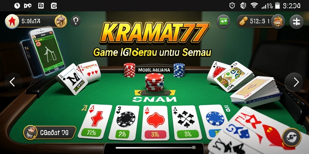 Tampilan gameplay KRAMAT77 yang menarik dan penuh aksi Gaple.