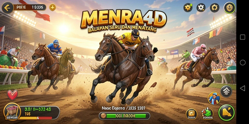 Screenshot gameplay MENARA4D yang menampilkan aksi balapan seru.