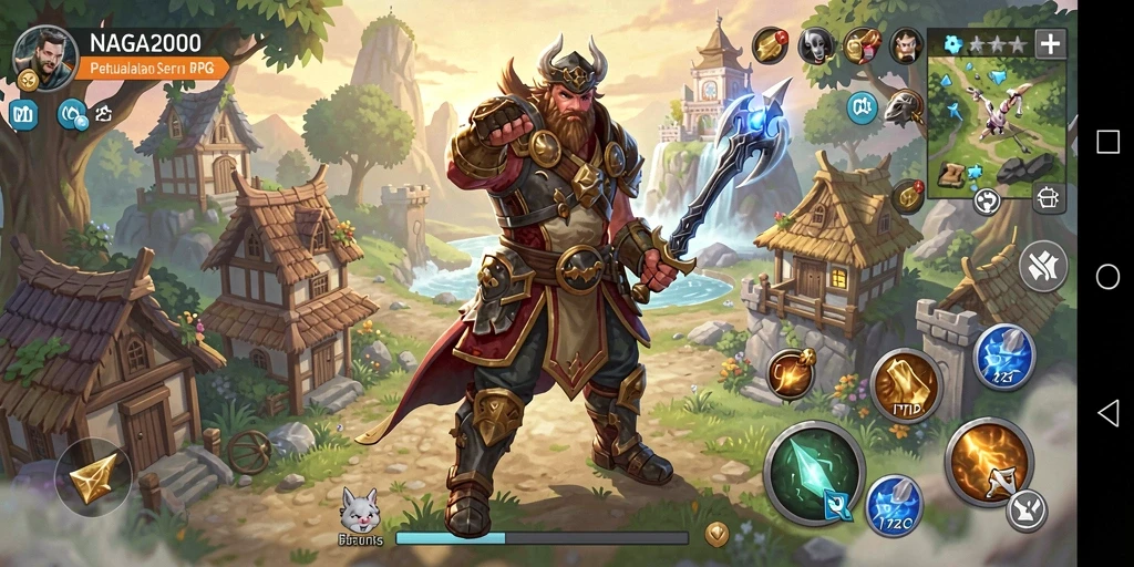 Screenshot NAGA2000 menampilkan aksi seru di dunia RPG.