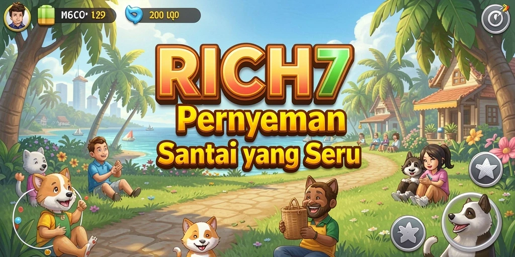 Tampilan menarik dari gameplay RICH7 yang seru dan menyenangkan.