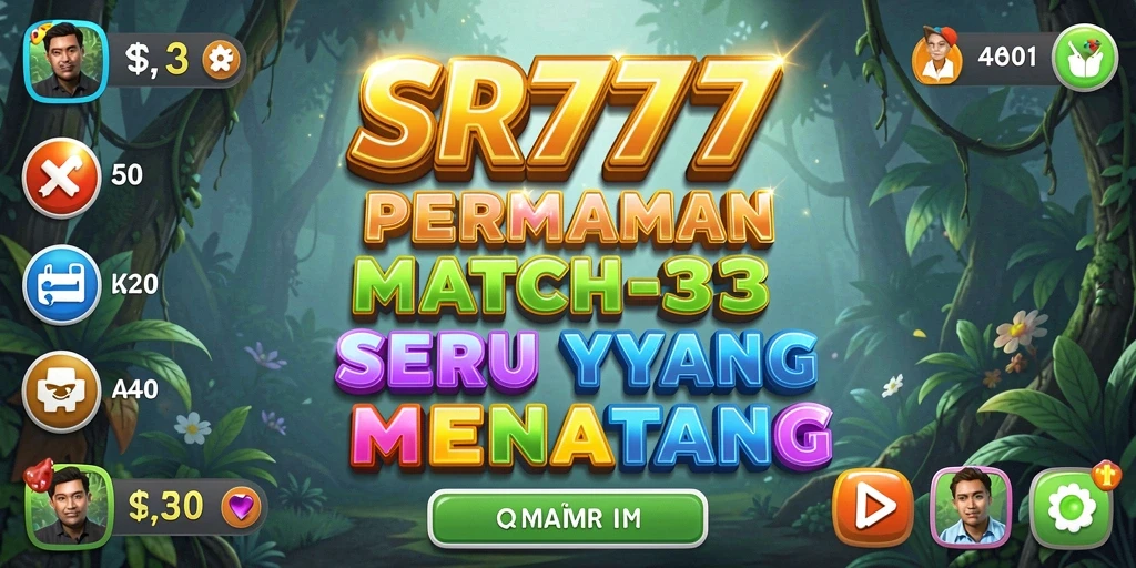 Tampilan warna-warni gameplay Match-3 yang seru dan menantang.