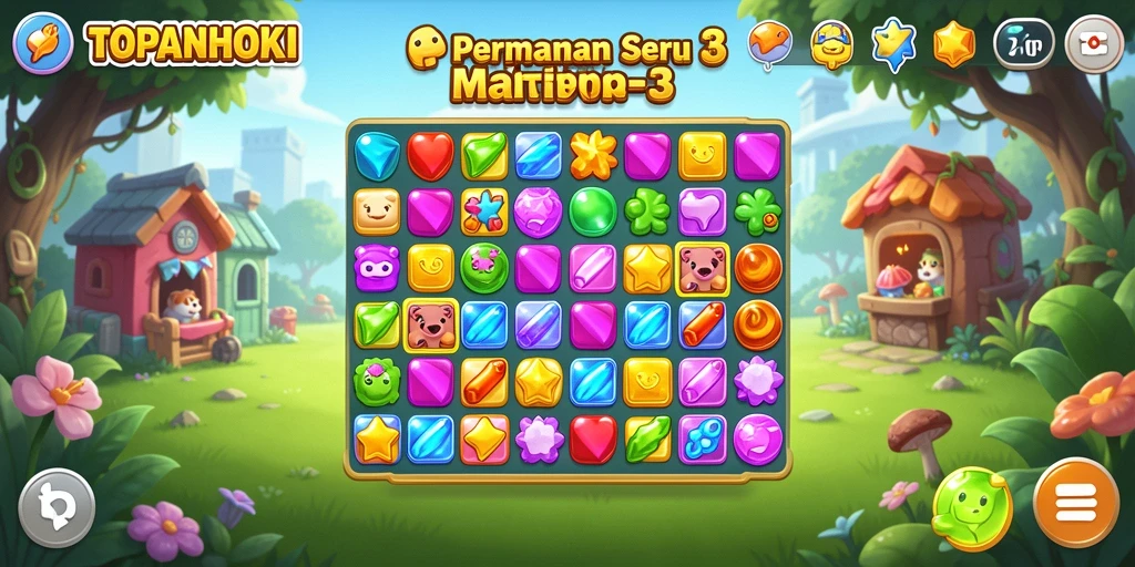 Tampilan gameplay utama TOPANHOKI yang seru dan menantang.