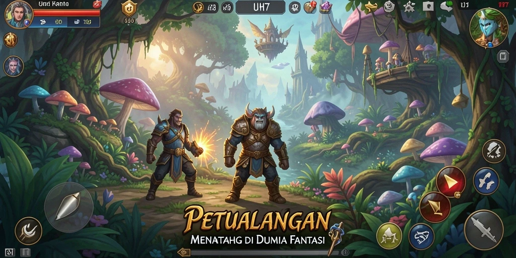 Tampilan gameplay UH77 yang menampilkan petualangan menakjubkan dan lokasi yang indah.