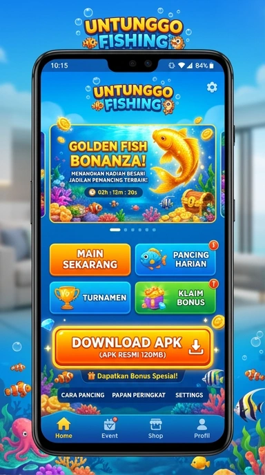 Tampilan antarmuka utama aplikasi untunggo yang menarik.